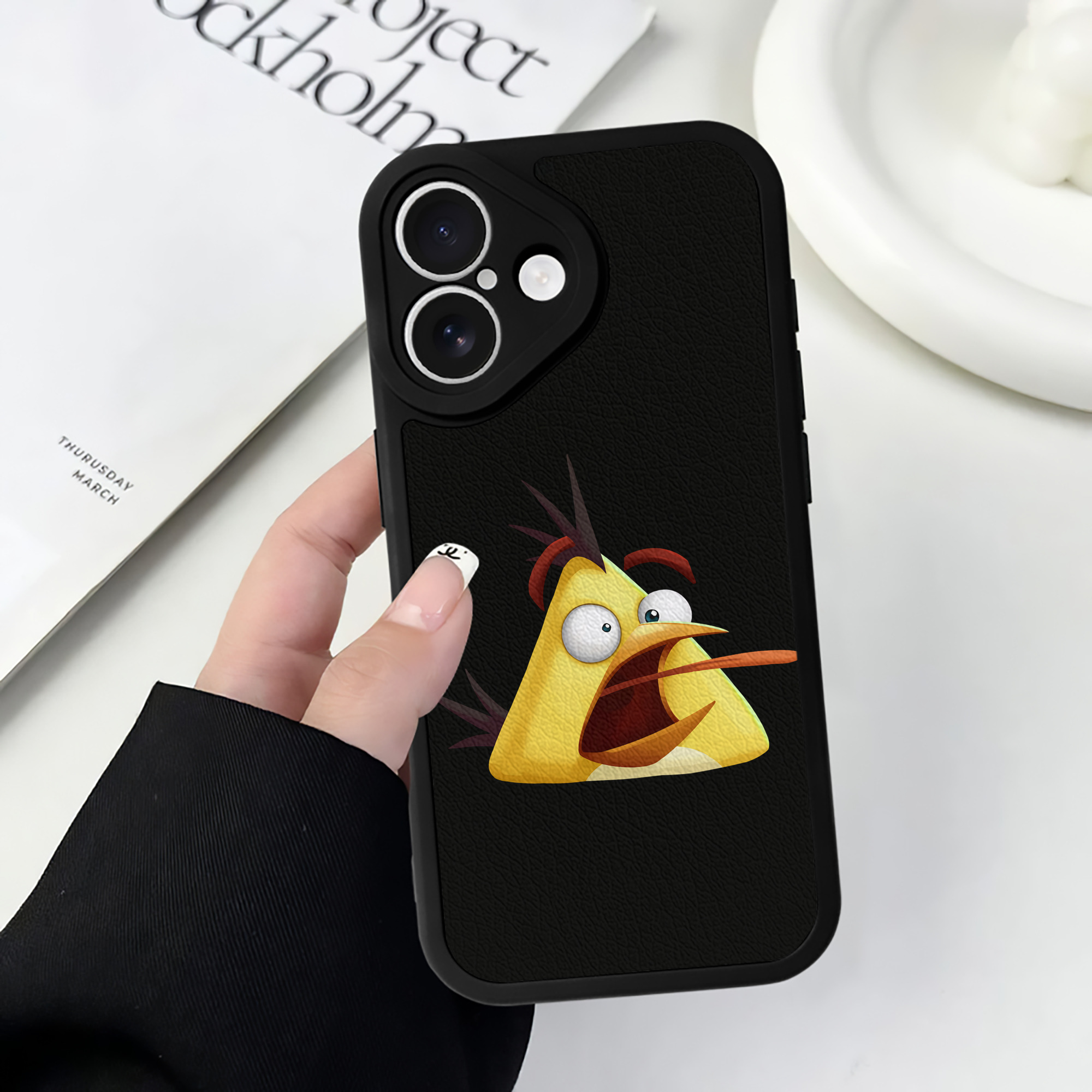 （画像用） Angry Birds アングリーバード 【iPhone 16シリーズ対応】シリコンスマホケース（レザー調） 材質：シリコン